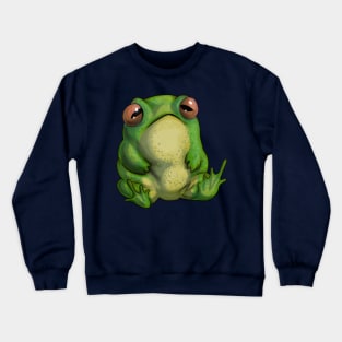 Green chubby sitting frog Crewneck Sweatshirt